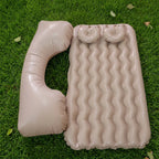 Car air mattress on back seat during travel