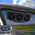 Triple fan car exhaust ventilation system mounted on car window for cooling