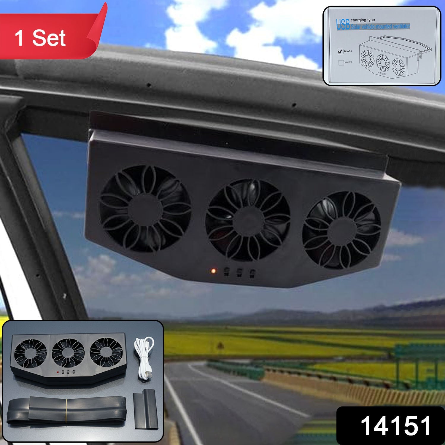 Close-up of triple turbine fans in car exhaust ventilation system