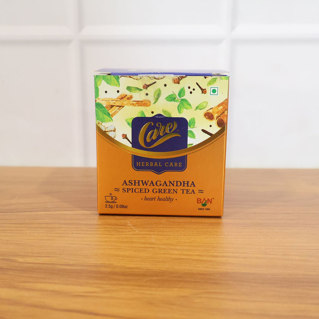 Lifestyle image of brewing ashwagandha spiced green tea herbal infusion