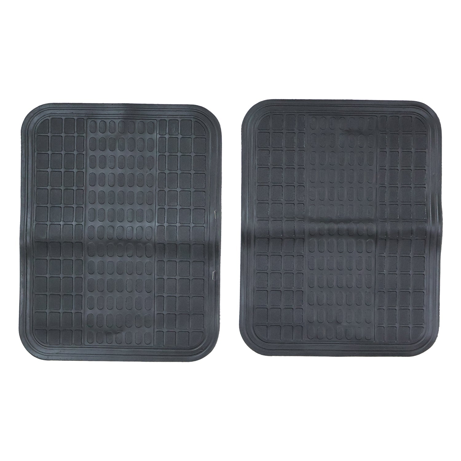 Full set of 4 car floor mats with deep grooves for dirt and mud trapping