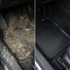Resilient rubber car mats with anti-slip textured surface for safety