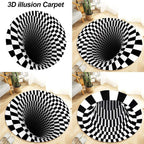 Anti-skid backing on 3D optical illusion non-woven doormat