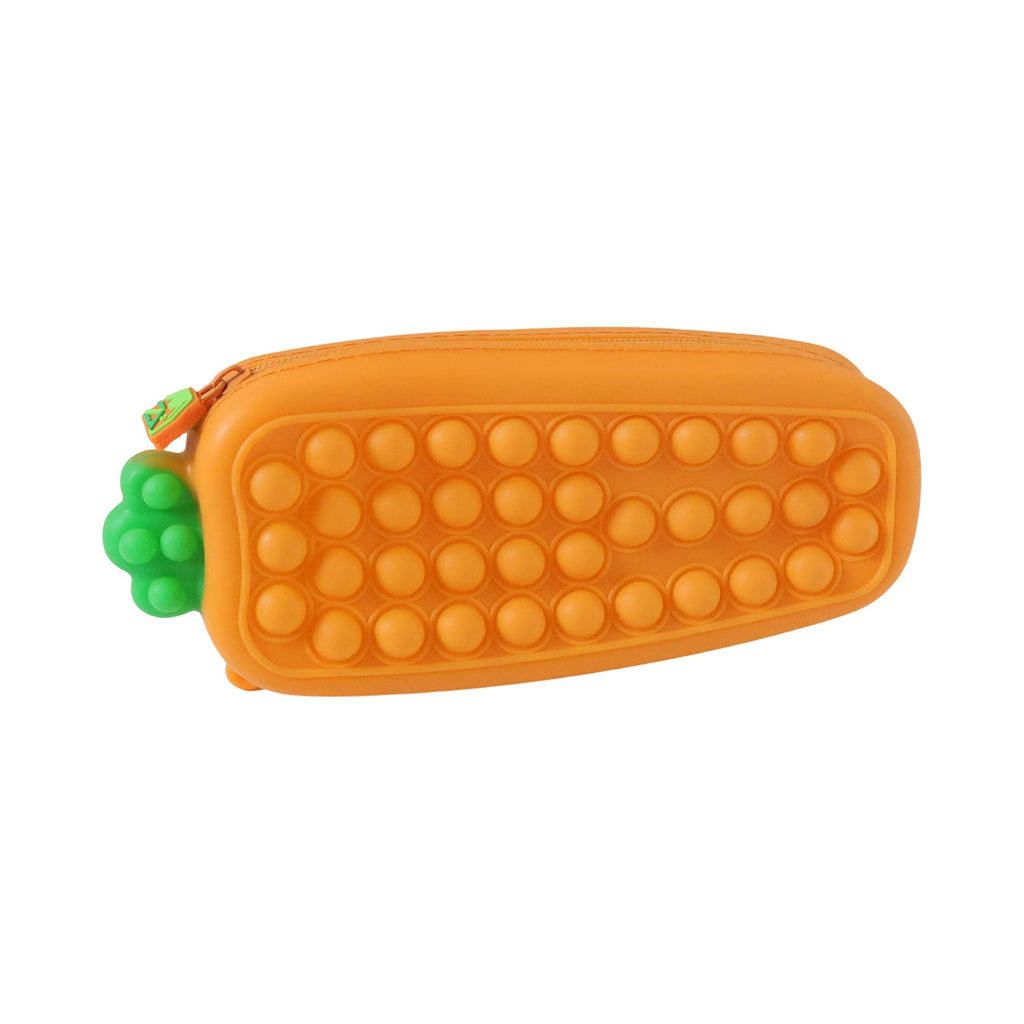 Side view of durable Pop It silicone zipper pouch