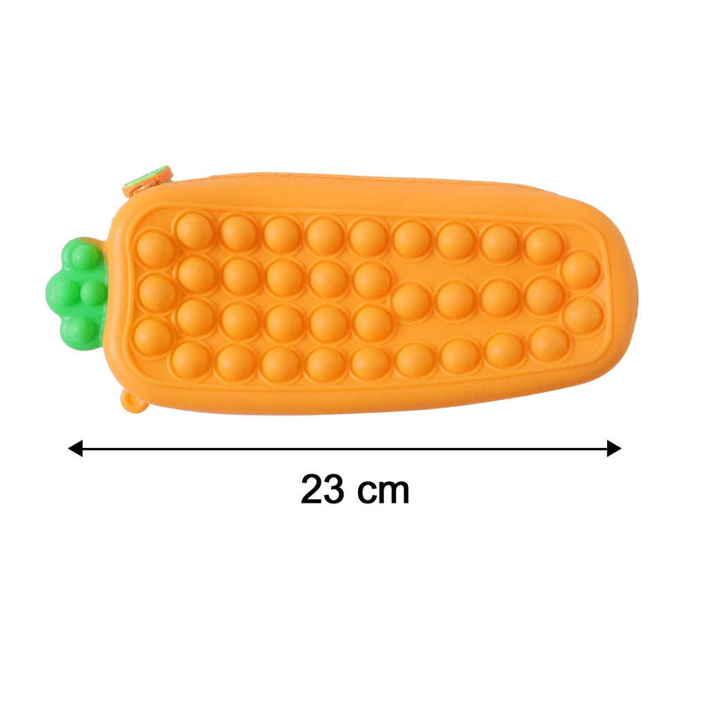 Size guide for Pop It silicone pencil pouch