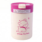 Pink glass tumbler with straw and leak-resistant lid for kids