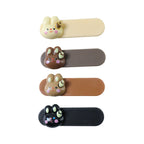 Decorative hair accessories featuring cartoon bunny face in a set of 4 snap clips