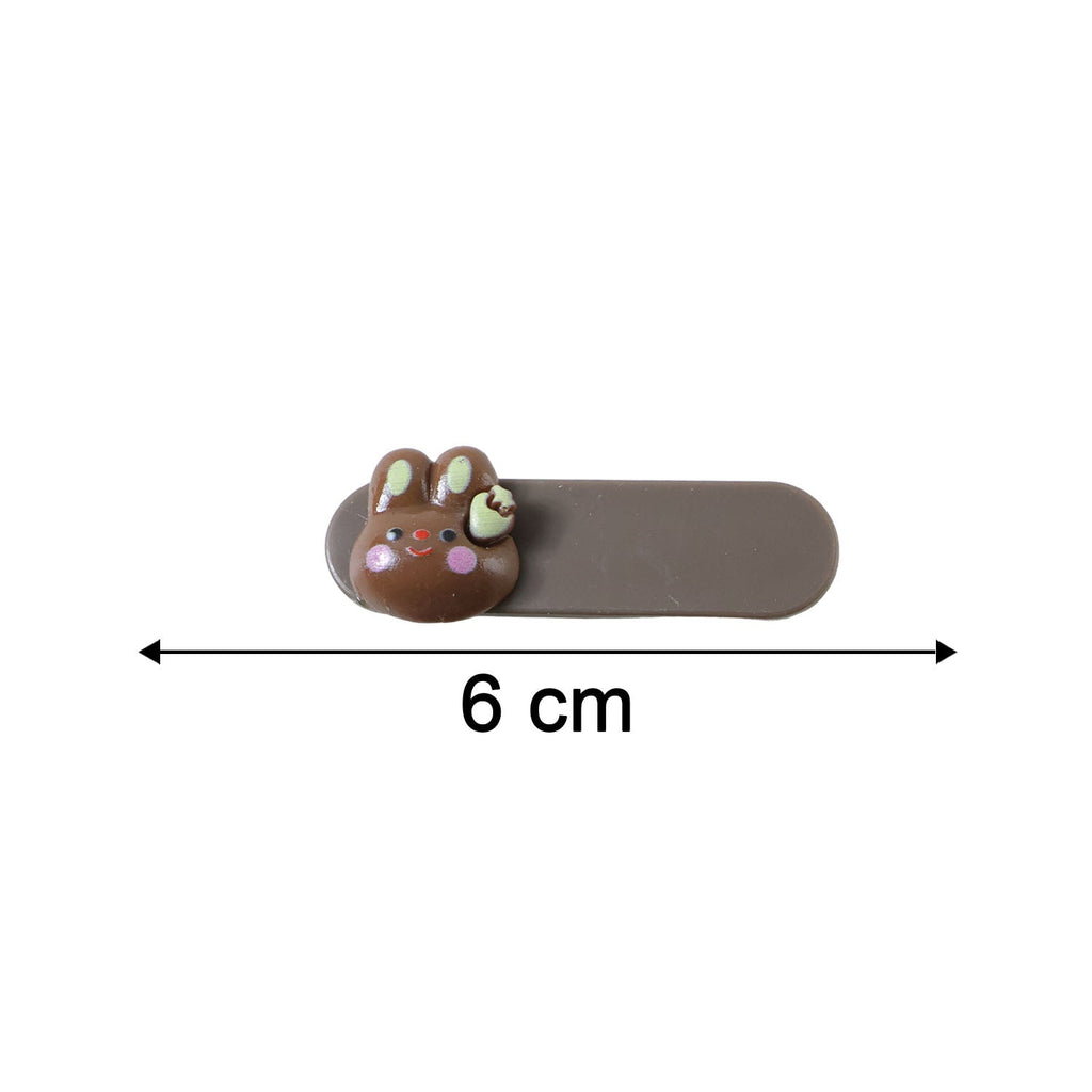 Neutral image showing size comparison of bunny face decorative hair clips
