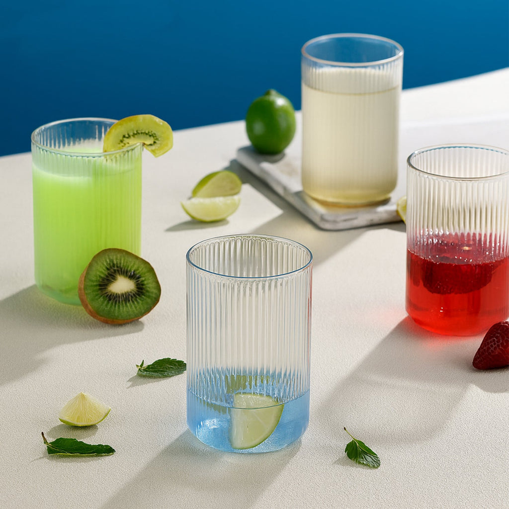 Side profile showing the ribbed design of Supermom plastic glass