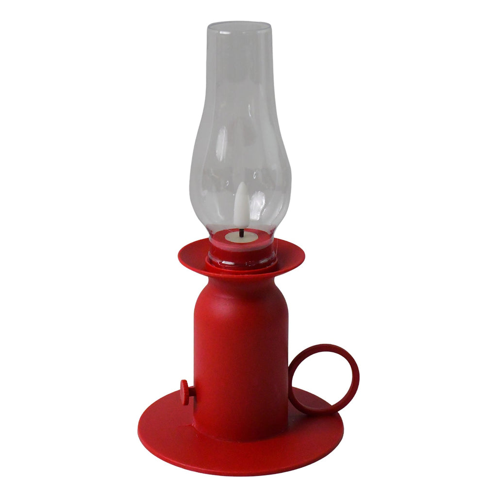 Portable plastic LED candle lamp with classic lantern design
