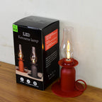 Home décor LED candle lamp creating cozy vintage ambience
