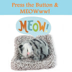 Decorative dashboard cat plush toy with closed eyes for calming effect