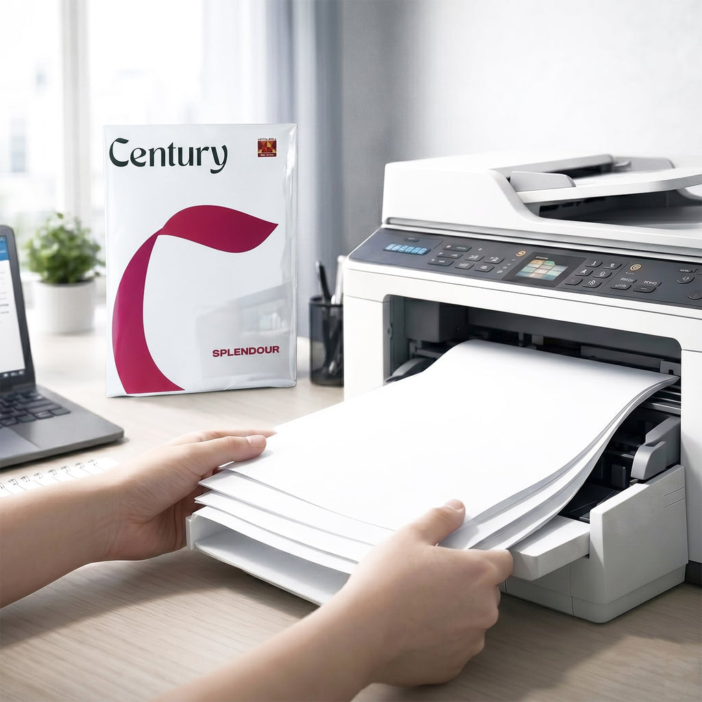 Close-up image showing bright white texture of 70 GSM copier paper