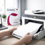 Close-up image showing bright white texture of 70 GSM copier paper