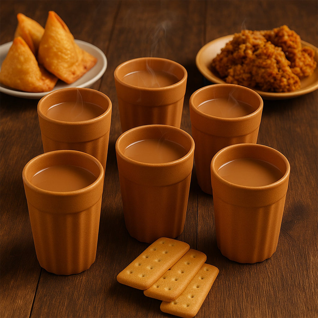 Reusable chai glass set with heat-resistant cups for tea lovers