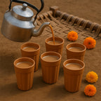 Close-up view of traditional chai cup with eco-friendly drinkware material