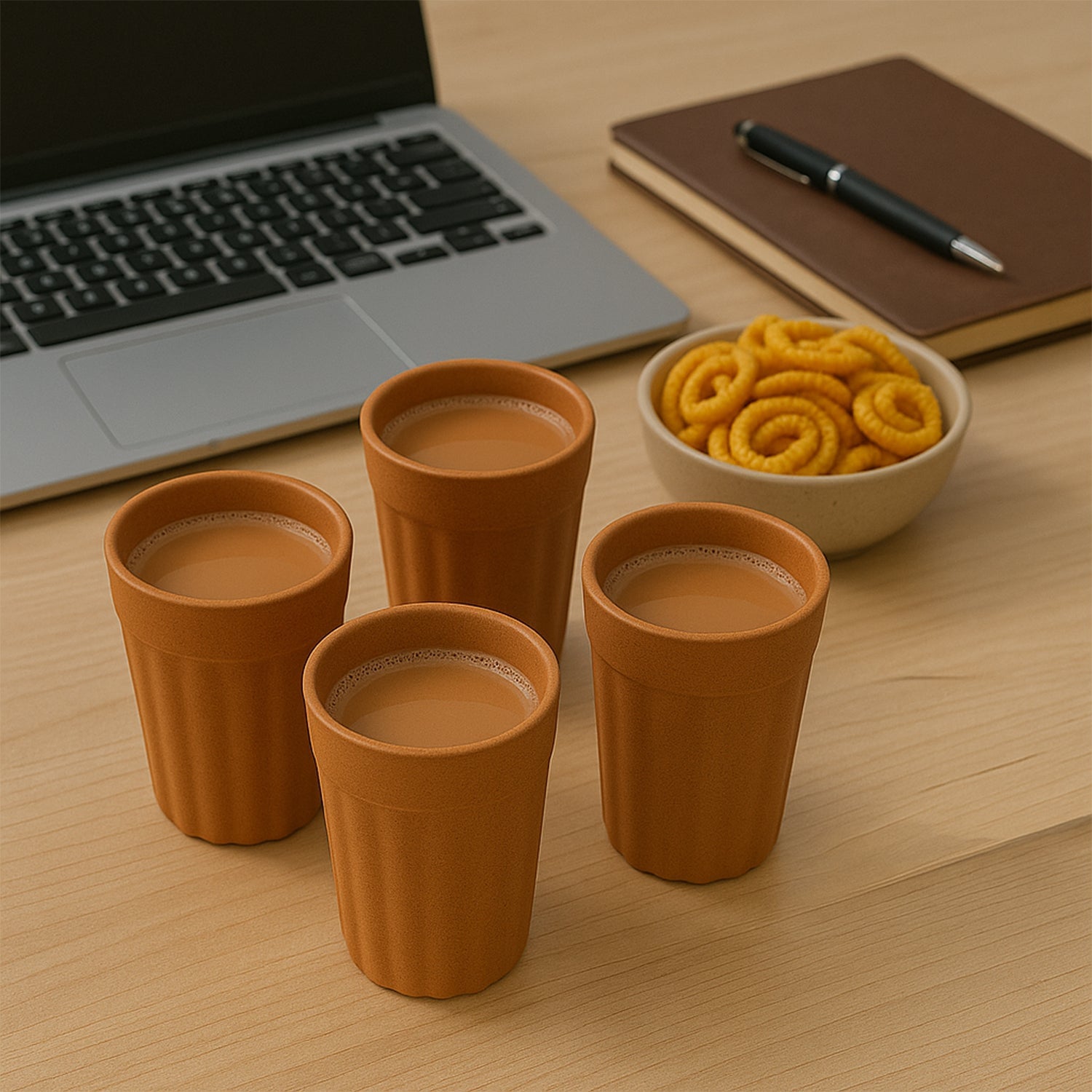 Elegant traditional chai cup set for everyday hot beverage use