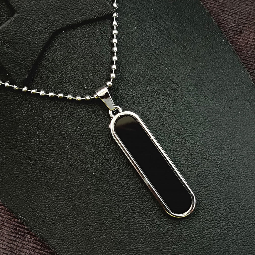 Stylish minimalist necklace pendant with polished metal finish