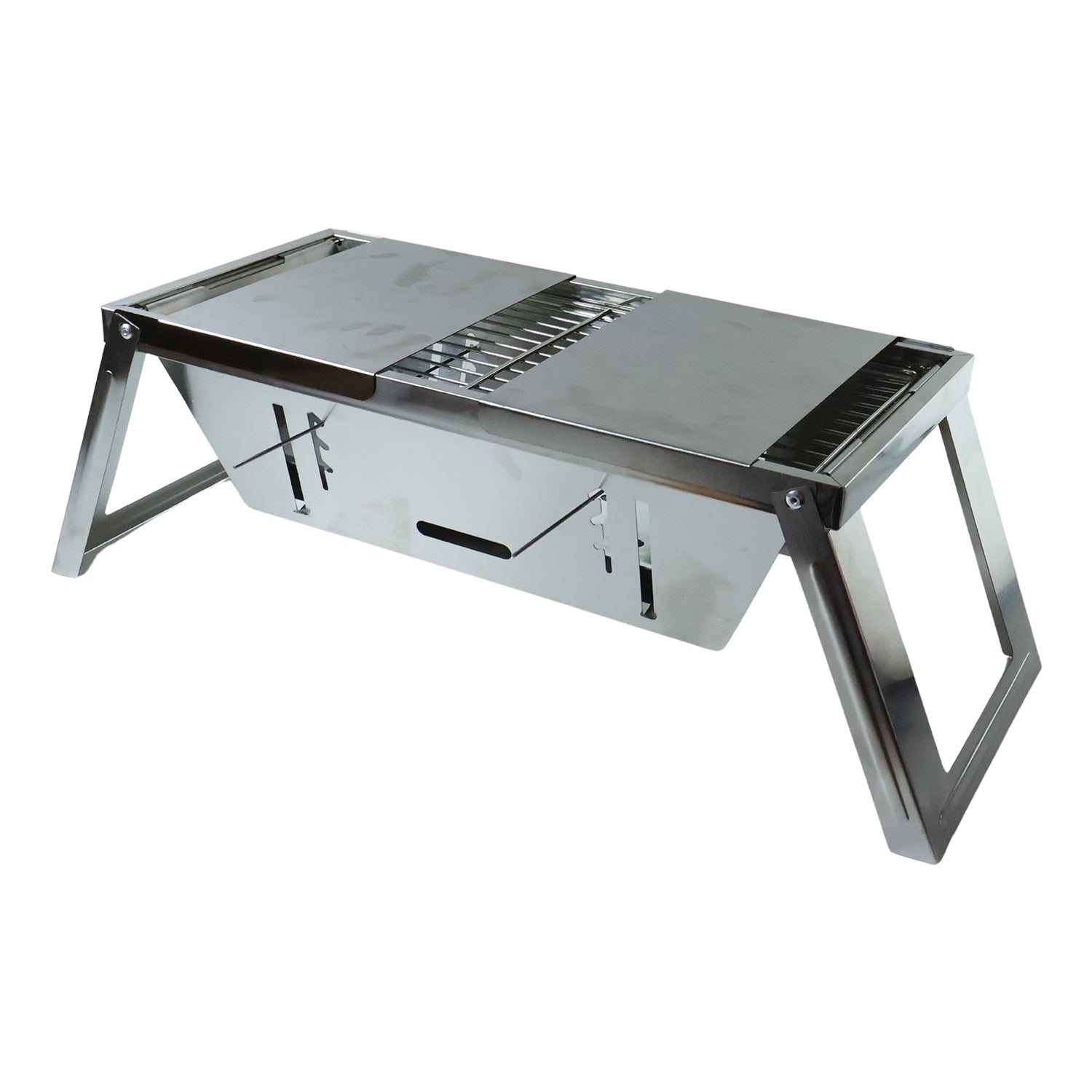 Stainless steel portable BBQ grill for outdoor cooking