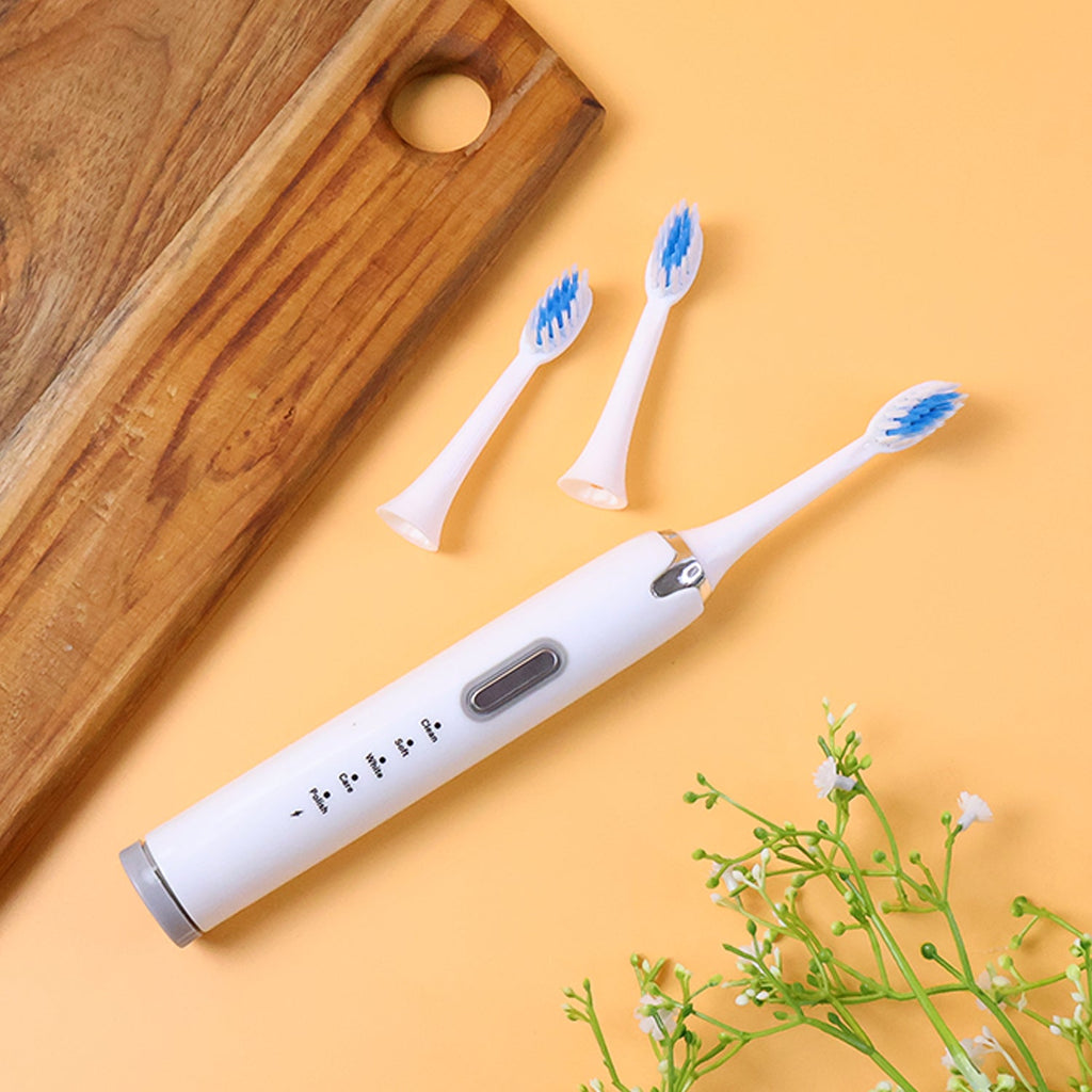 Electric toothbrush water-resistant handle shown with brush head
