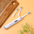 Electric toothbrush water-resistant handle shown with brush head