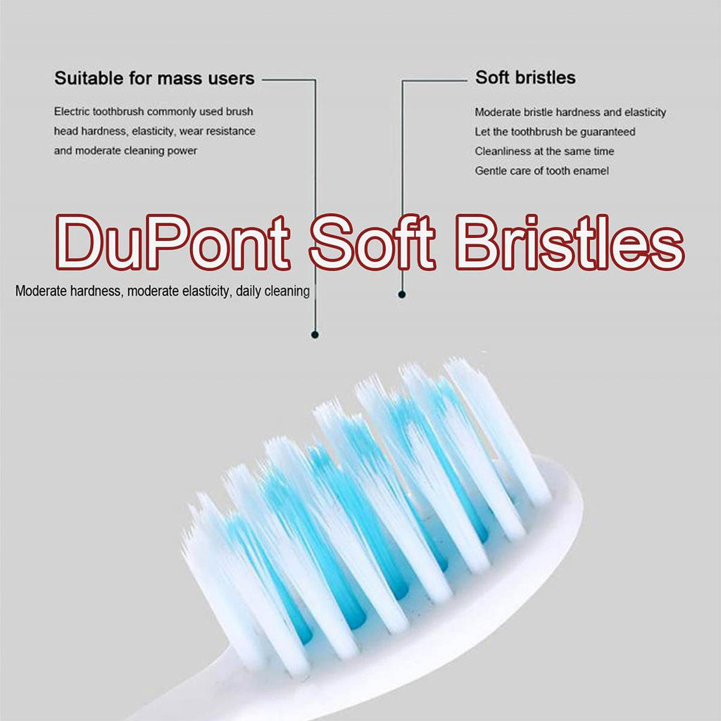 Three interchangeable soft bristle brush heads included in electric toothbrush set