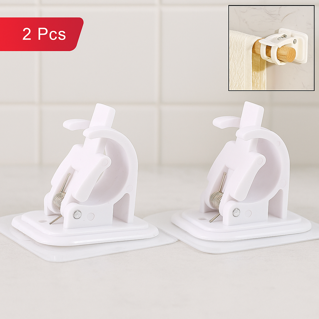Transparent self adhesive curtain rod hooks for easy mounting