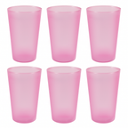 Close-up of the durable plastic material used in the  plastic glass set.