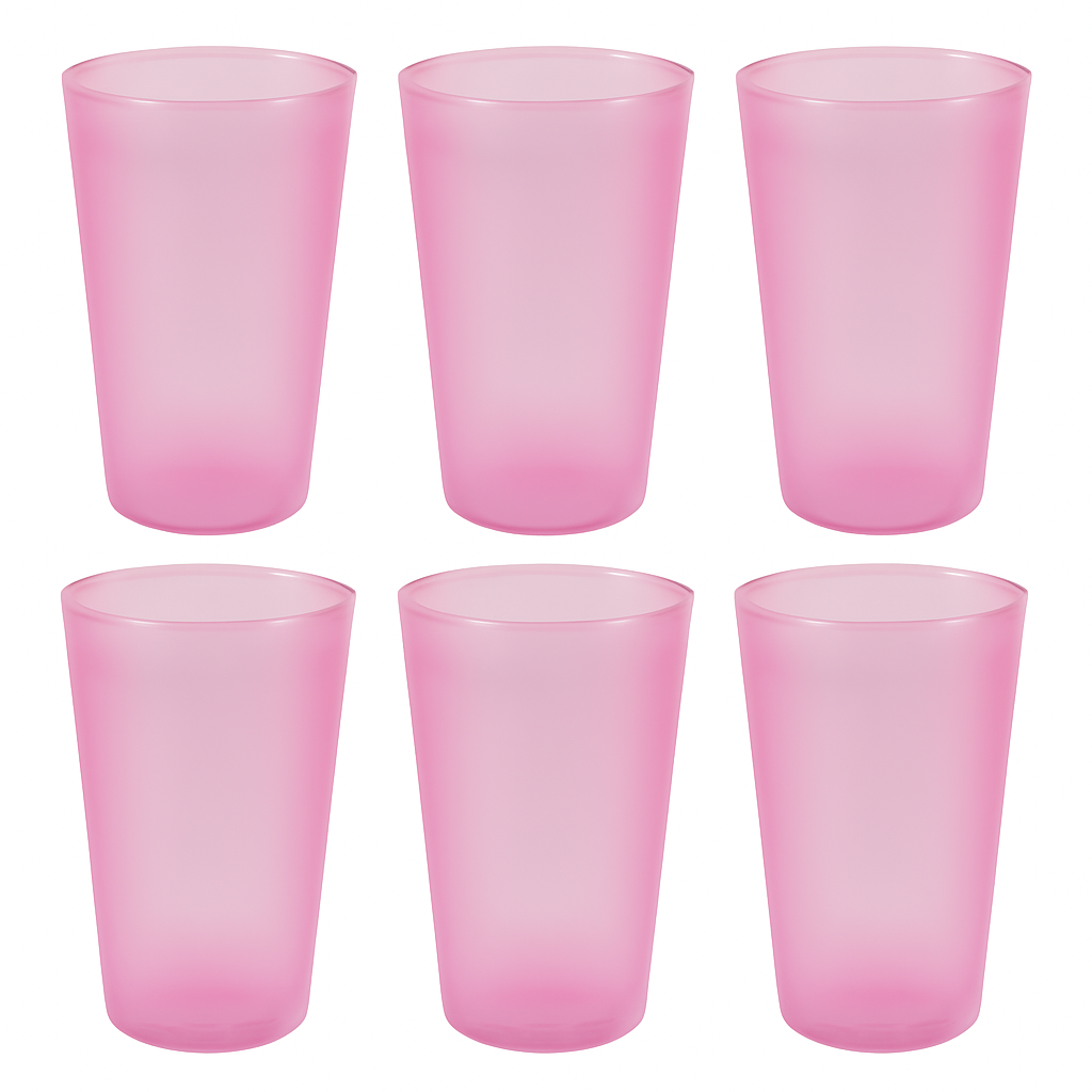 Close-up of the durable plastic material used in the  plastic glass set.