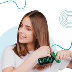 Kids detangling hair comb with colorful cartoon print and lightweight design.