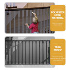 Home stair and balcony safety net providing child fall prevention