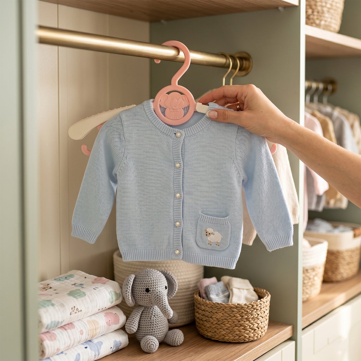 Lightweight durable plastic kids hanger for toddler clothes