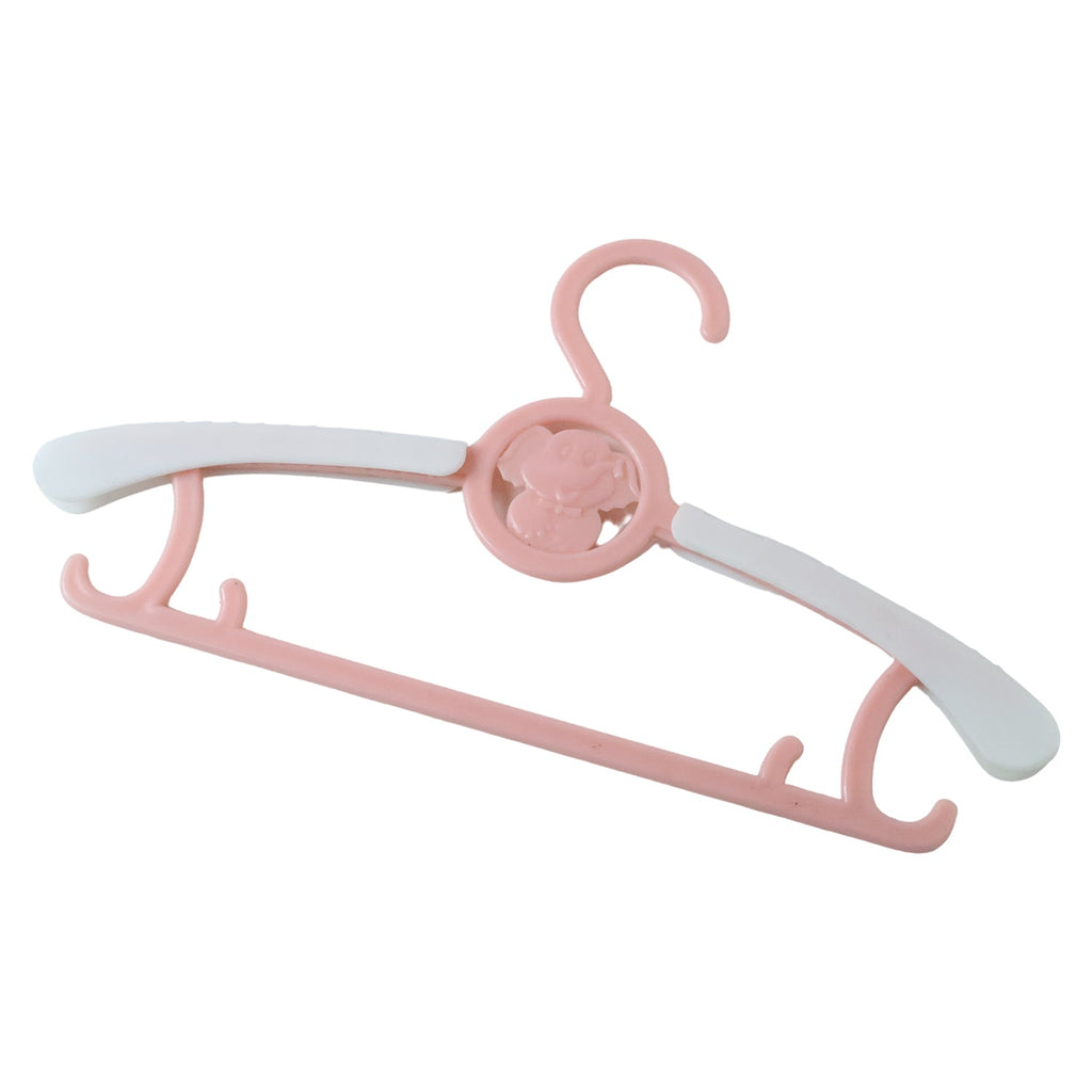 Plastic children's hanger with smooth surface for gentle clothing hanging