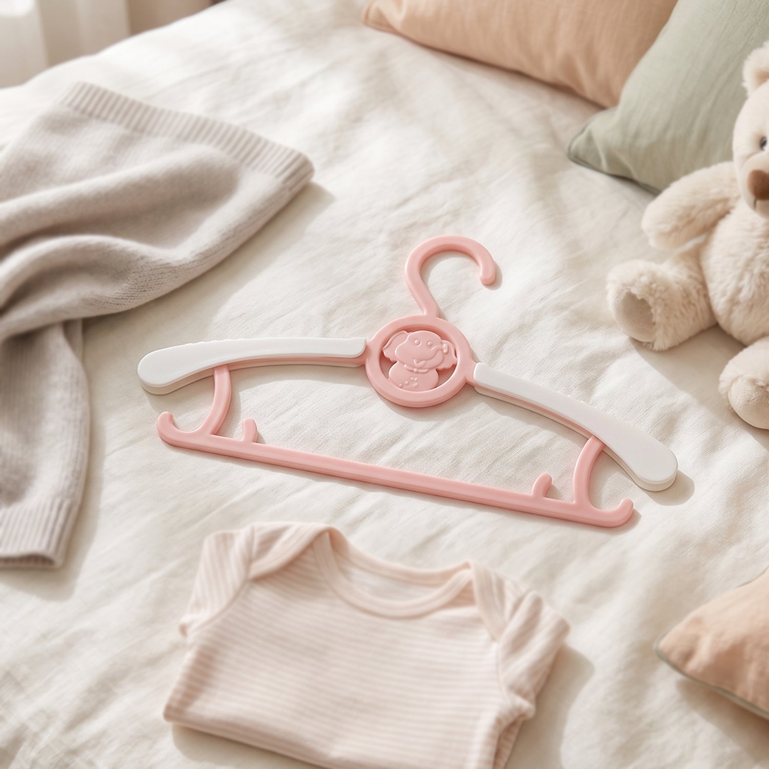 Colorful kids clothes hanger suitable for nursery and toddler clothing