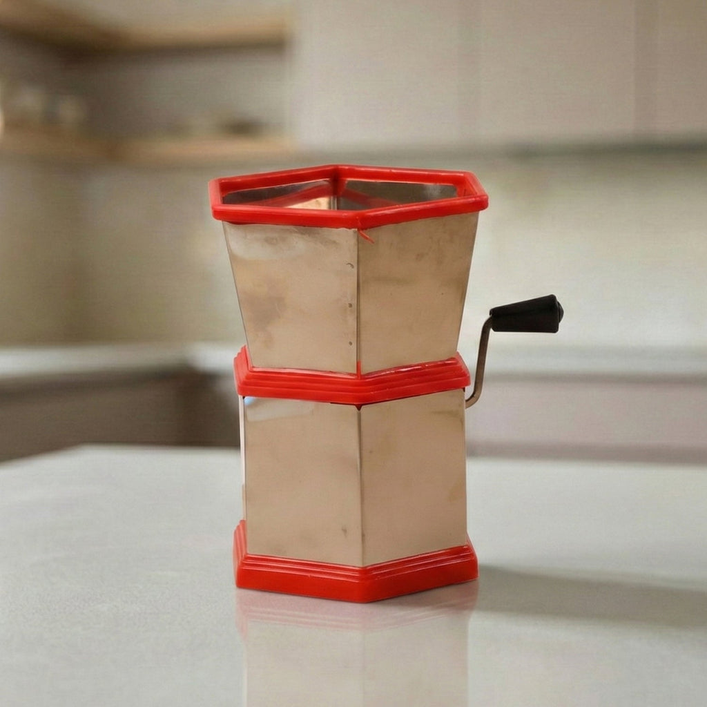 Easy-use manual cutter with hand crank for quick vegetable chopping
