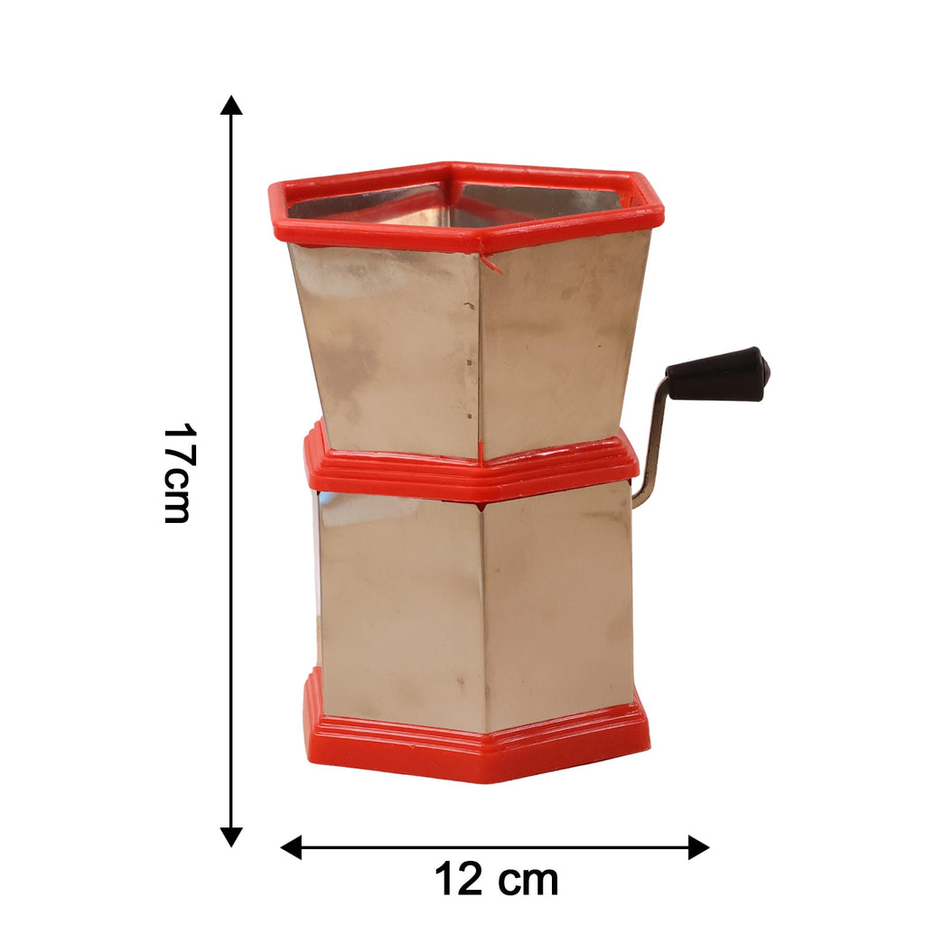 Stainless steel manual chilli cutter with hexa-style chamber