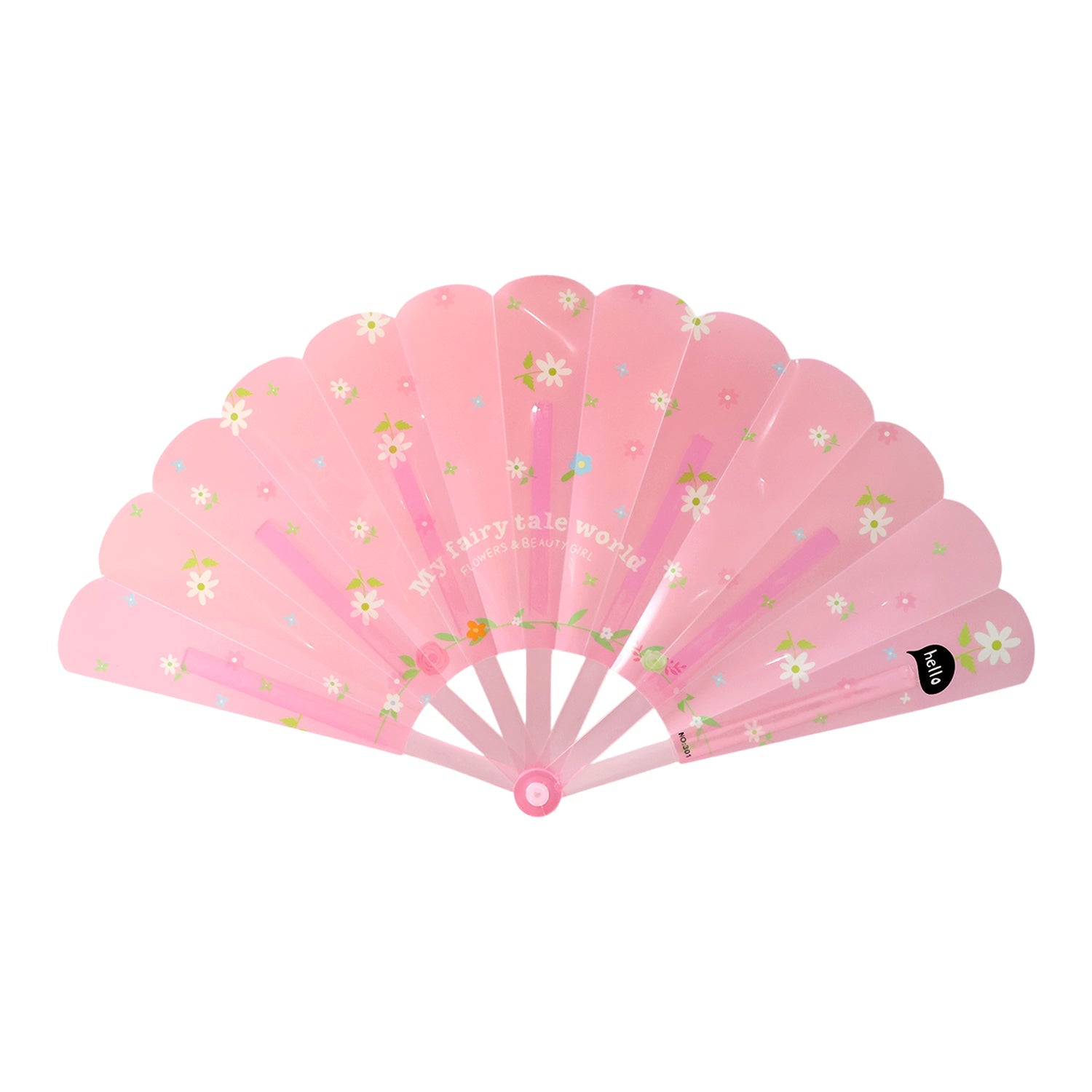 Hand fan demonstrating smooth folding action mechanism