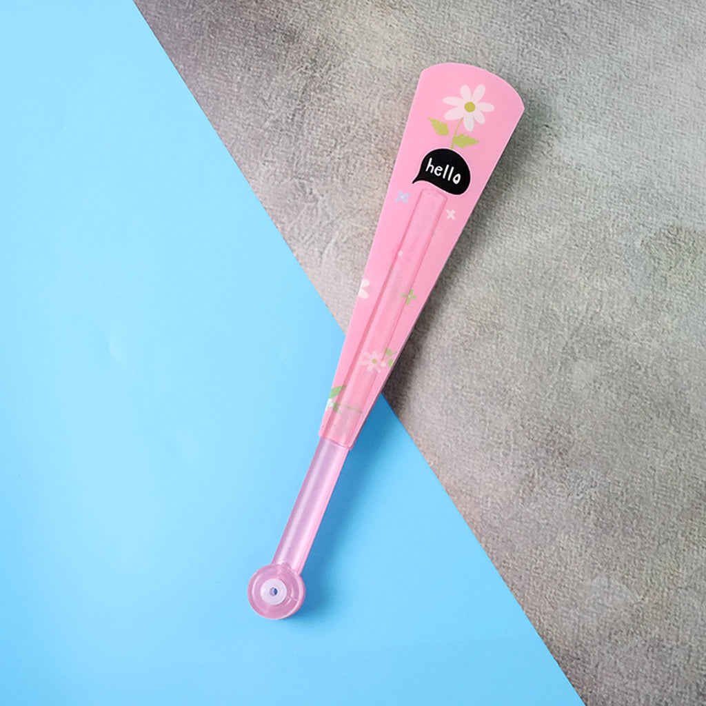 Foldable handheld fan displaying elegant floral pattern open
