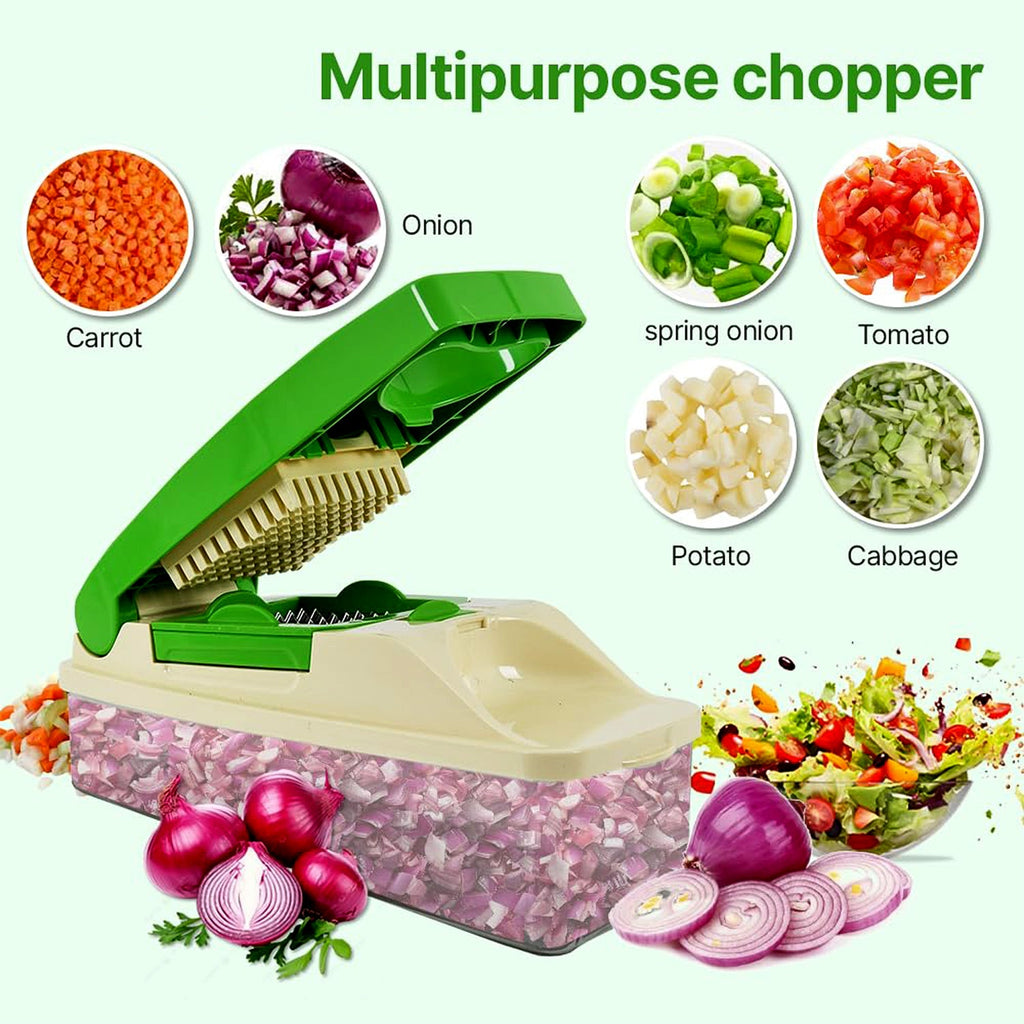 Supermom Quick Nicer Dicer showing precise slicing of vegetables