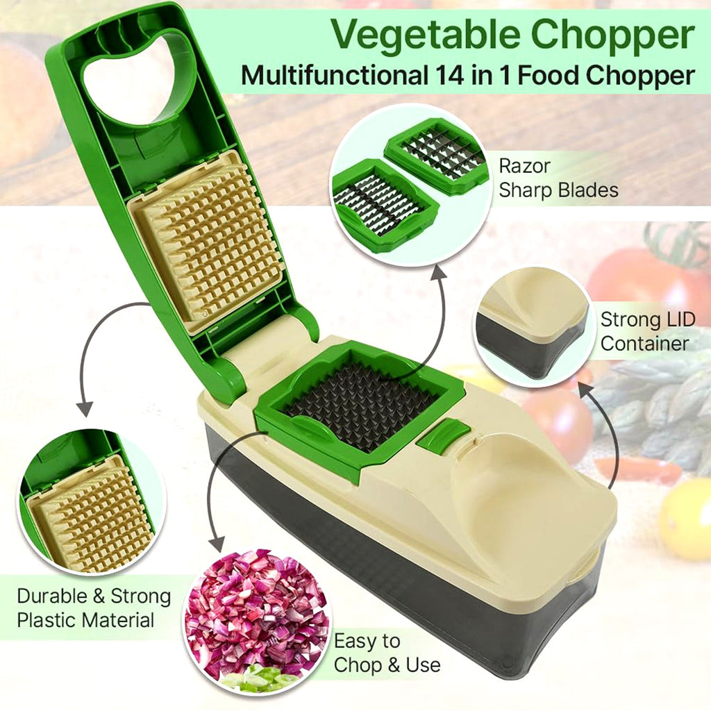 Compact design vegetable and fruit chopper ideal for home kitchens