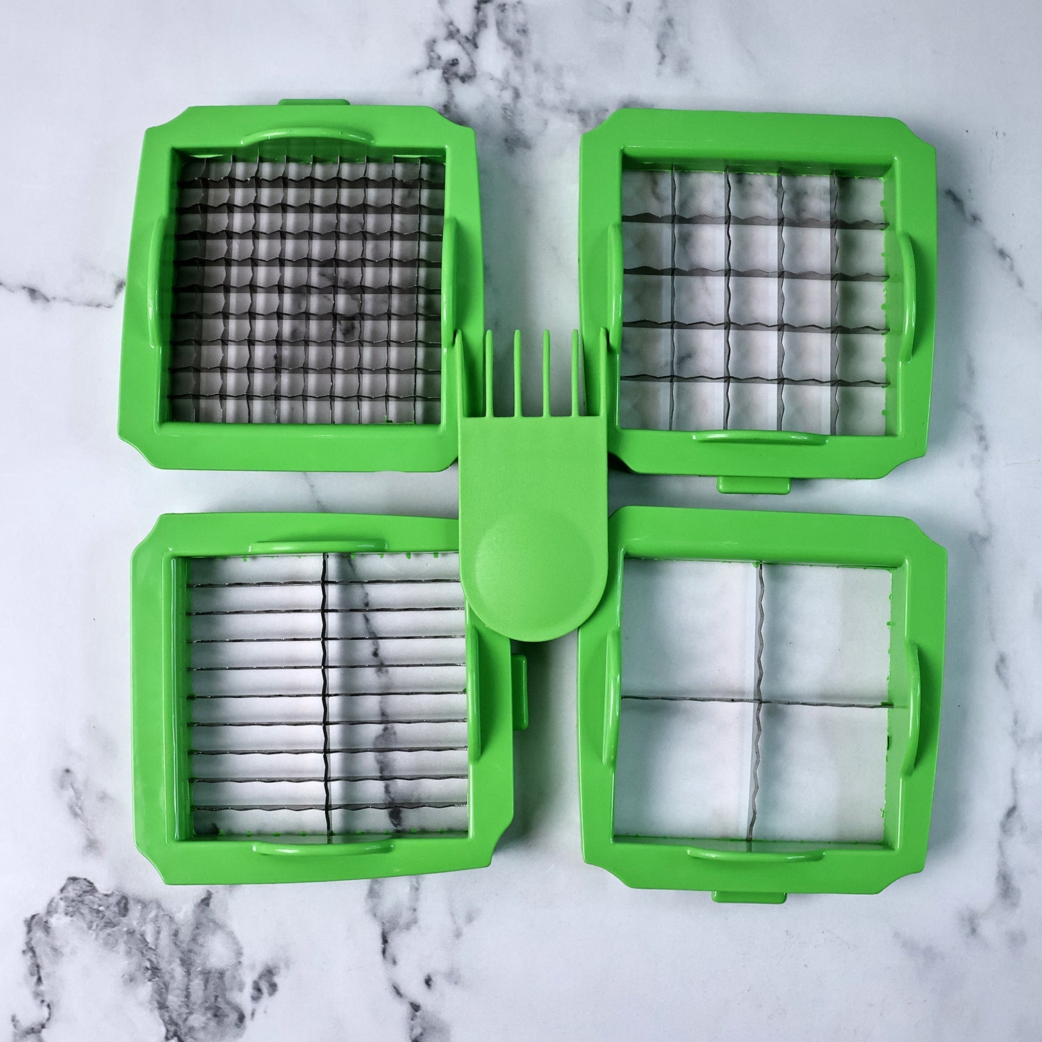 Close-up of Supermom Quick Nicer Dicer kitchen tool detailing