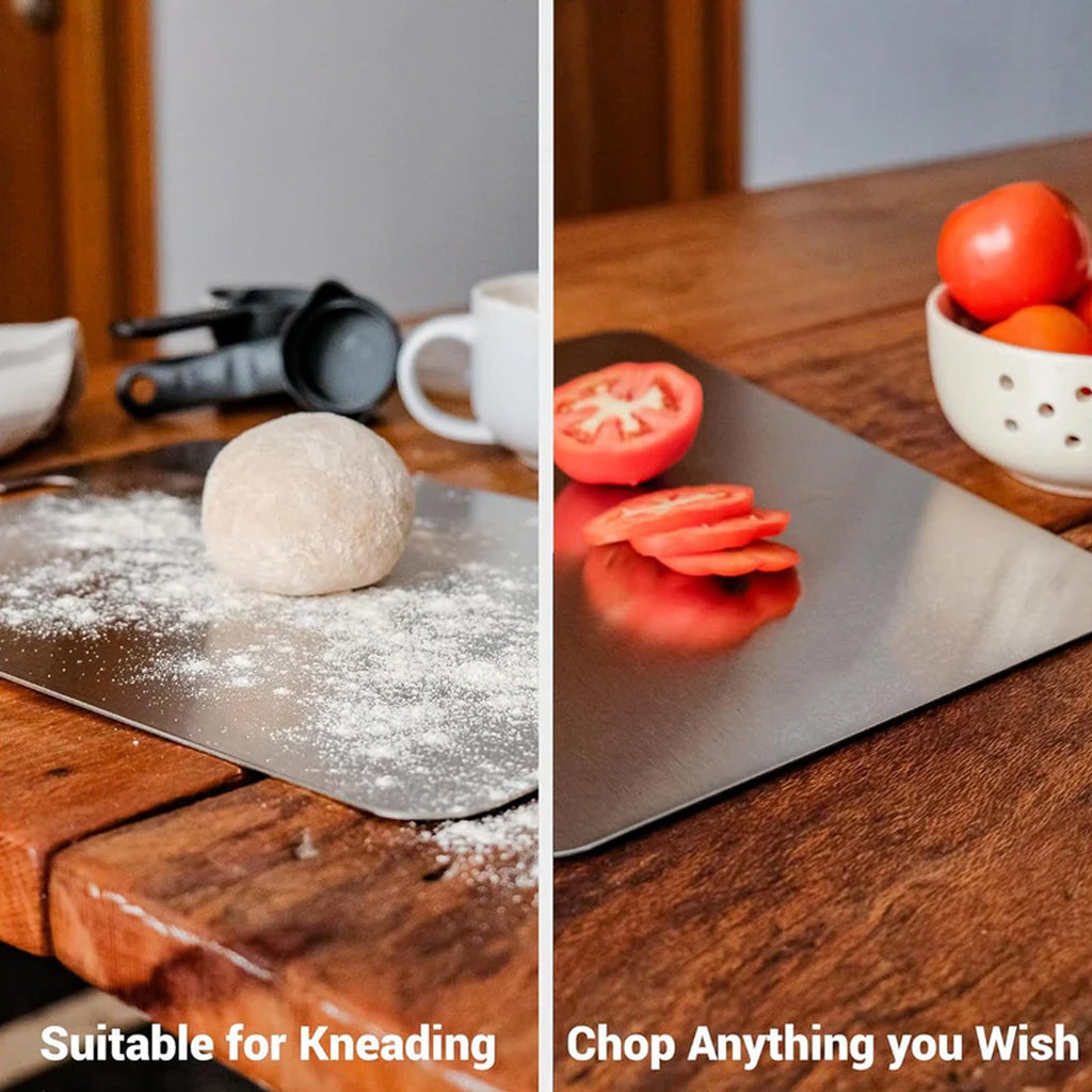 Multipurpose stainless steel cutting board for vegetables, fruits, and meat