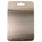 Top view of compact stainless steel kitchen chopping board