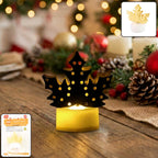 Battery operated LED gold metal leaf diya lamp glowing warmly for Diwali decoration