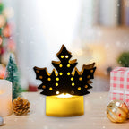 Festive gold metal leaf LED diya lamp for safe indoor lighting during Diwali