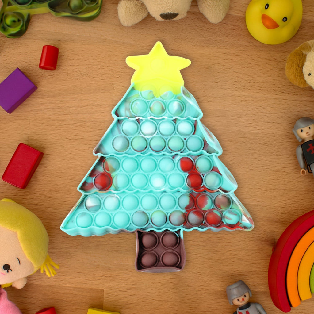 Tree shape silicone bubble popper fidget toy for sensory play