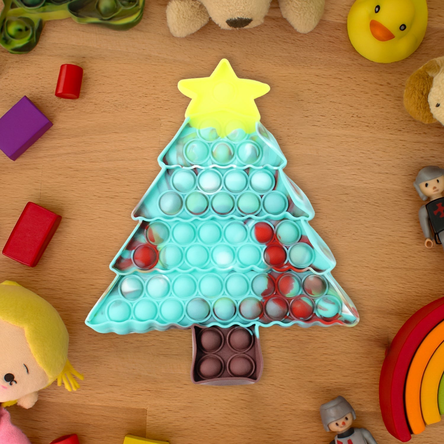 Tree shape silicone bubble popper fidget toy for sensory play