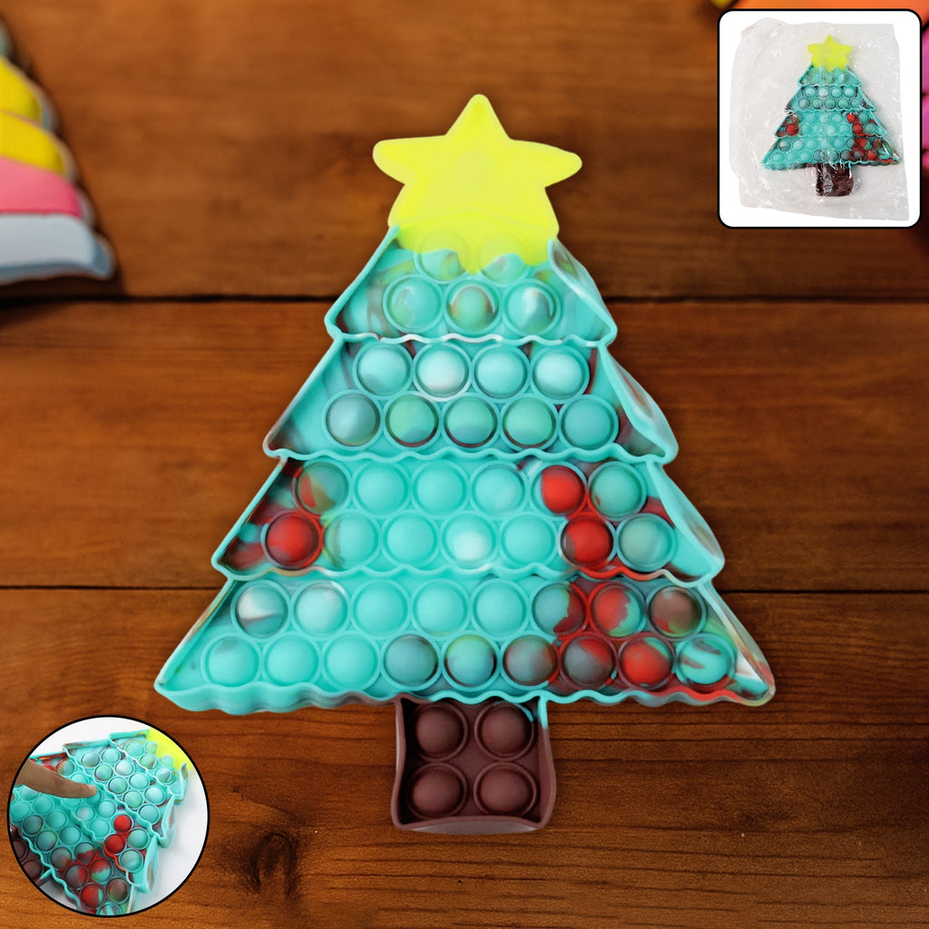 Holiday edition silicone pop it fidget toy with colorful bubbles