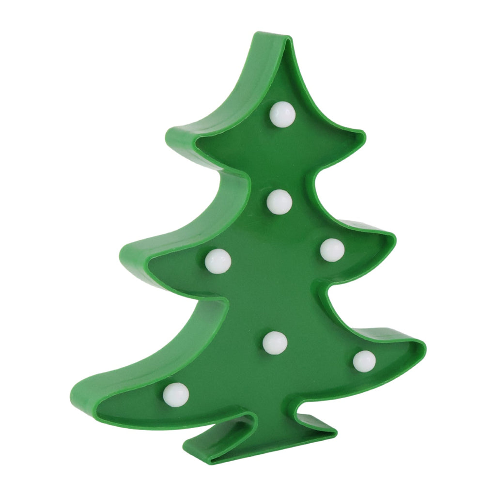 Cordless LED decorative Christmas tree light for wall or shelf