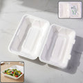 Vegnar 9x6 inch bagasse clamshell food box with hinged lid